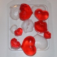 Сердечки - поцелуйчики, пластиковая форма